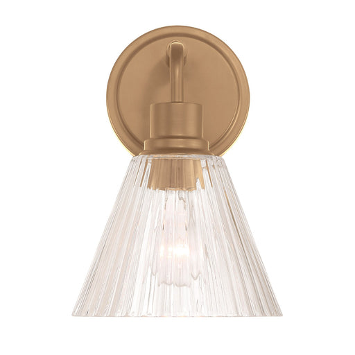 Craftmade Pleated 1 Light Wall Sconce, Premium Bronze/Clear Pleated