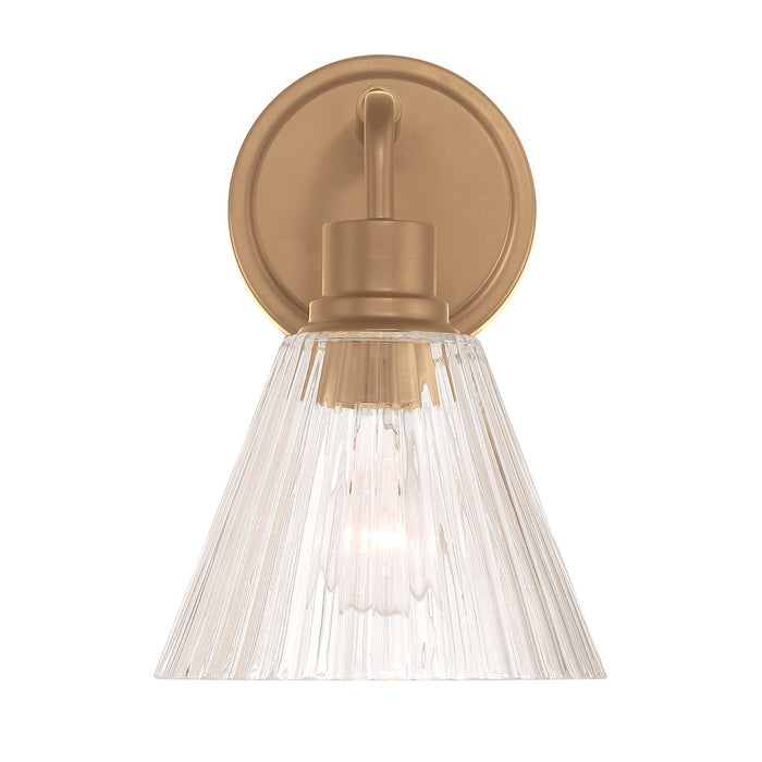 Craftmade Pleated 1 Light Wall Sconce, Premium Bronze/Clear Pleated