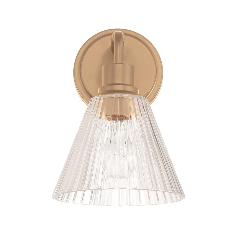 Craftmade Pleated 1 Light Wall Sconce, Premium Bronze/Clear Pleated