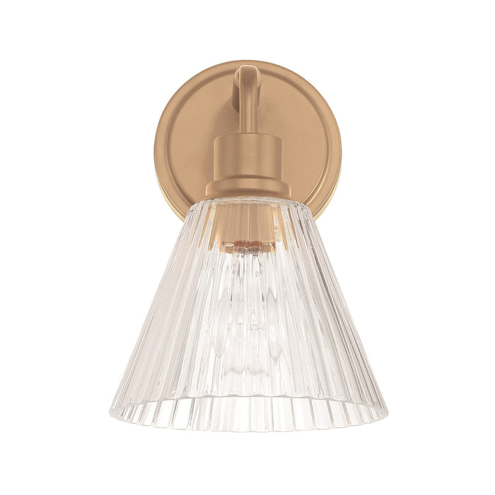 Craftmade Pleated 1 Light Wall Sconce, Premium Bronze/Clear Pleated