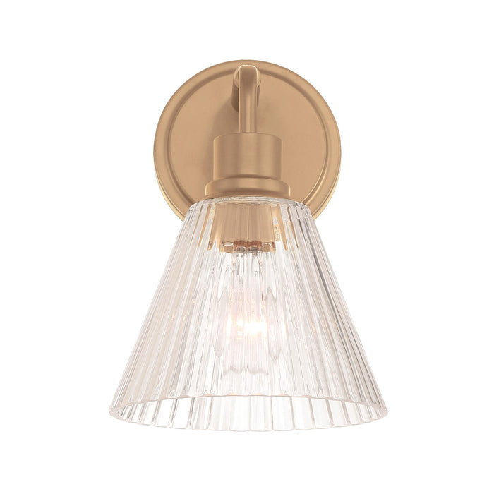 Craftmade Pleated 1 Light Wall Sconce, Premium Bronze/Clear Pleated