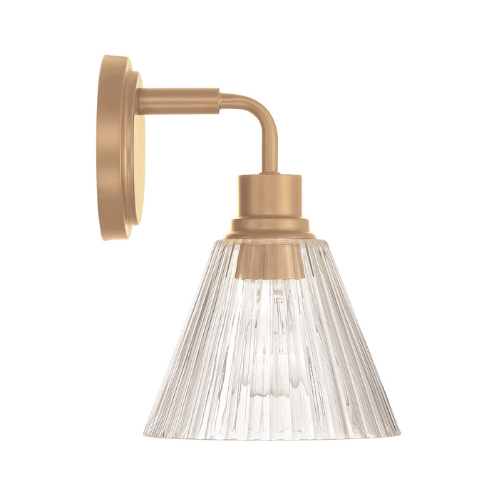 Craftmade Pleated 1 Light Wall Sconce, Premium Bronze/Clear Pleated