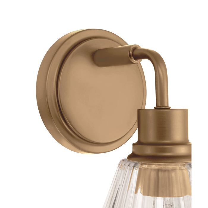 Craftmade Pleated 1 Light Wall Sconce, Premium Bronze/Clear Pleated