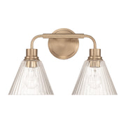 Craftmade Pleated 2 Light Vanity, Premium Bronze/Clear Pleated - 61102-CPZ