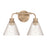 Craftmade Pleated 2 Light Vanity, Premium Bronze/Clear Pleated - 61102-CPZ