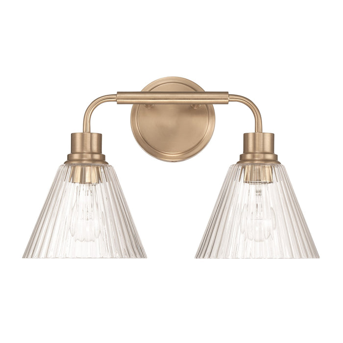 Craftmade Pleated 2 Light Vanity, Premium Bronze/Clear Pleated - 61102-CPZ