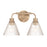 Craftmade Pleated 2 Light Vanity, Premium Bronze/Clear Pleated
