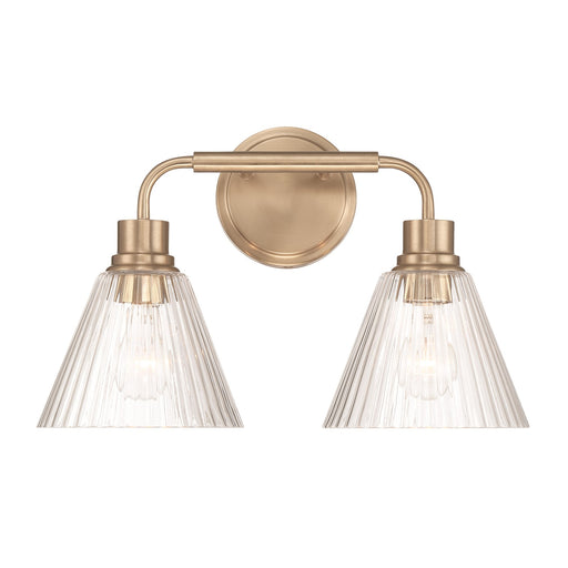 Craftmade Pleated 2 Light Vanity, Premium Bronze/Clear Pleated