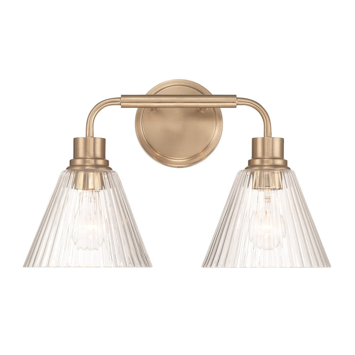 Craftmade Pleated 2 Light Vanity, Premium Bronze/Clear Pleated