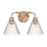 Craftmade Pleated 2 Light Vanity, Premium Bronze/Clear Pleated