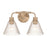 Craftmade Pleated 2 Light Vanity, Premium Bronze/Clear Pleated