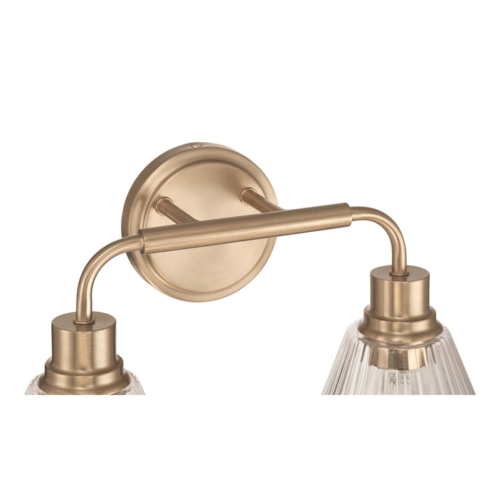 Craftmade Pleated 2 Light Vanity, Premium Bronze/Clear Pleated
