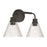 Craftmade Pleated 2 Light Vanity, Flat Black/Clear Pleated