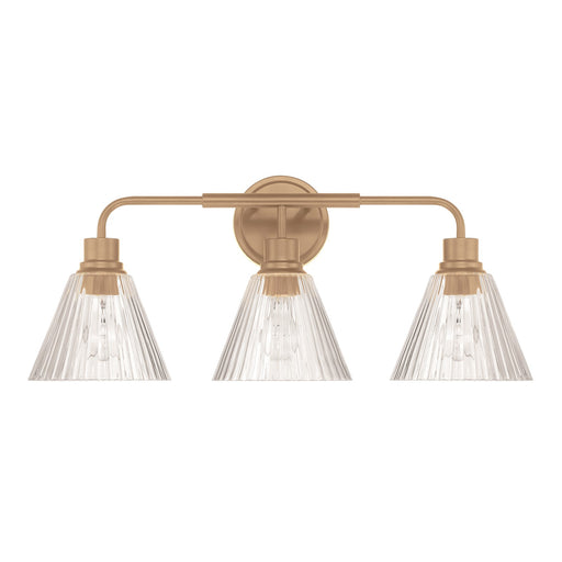 Craftmade Pleated 3 Light Vanity, Premium Bronze/Clear Pleated - 61103-CPZ