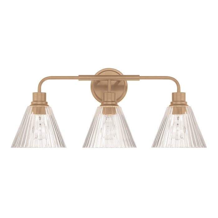 Craftmade Pleated 3 Light Vanity, Premium Bronze/Clear Pleated - 61103-CPZ