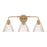 Craftmade Pleated 3 Light Vanity, Premium Bronze/Clear Pleated