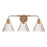 Craftmade Pleated 3 Light Vanity, Premium Bronze/Clear Pleated