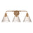Craftmade Pleated 3 Light Vanity, Premium Bronze/Clear Pleated