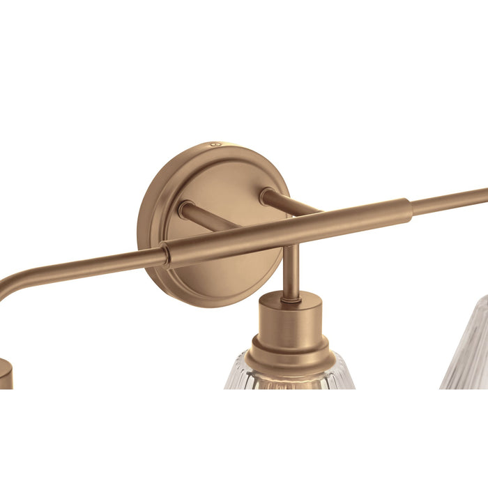 Craftmade Pleated 3 Light Vanity, Premium Bronze/Clear Pleated