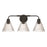 Craftmade Pleated 3 Light Vanity, Flat Black/Clear Pleated