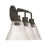 Craftmade Pleated 3 Light Vanity, Flat Black/Clear Pleated