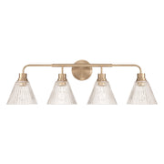 Craftmade Pleated 4 Light Vanity, Premium Bronze/Clear Pleated - 61104-CPZ