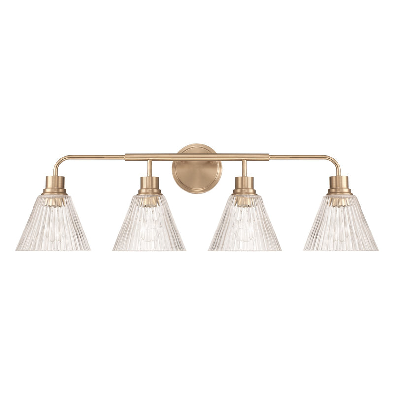 Craftmade Pleated 4 Light Vanity, Premium Bronze/Clear Pleated - 61104-CPZ