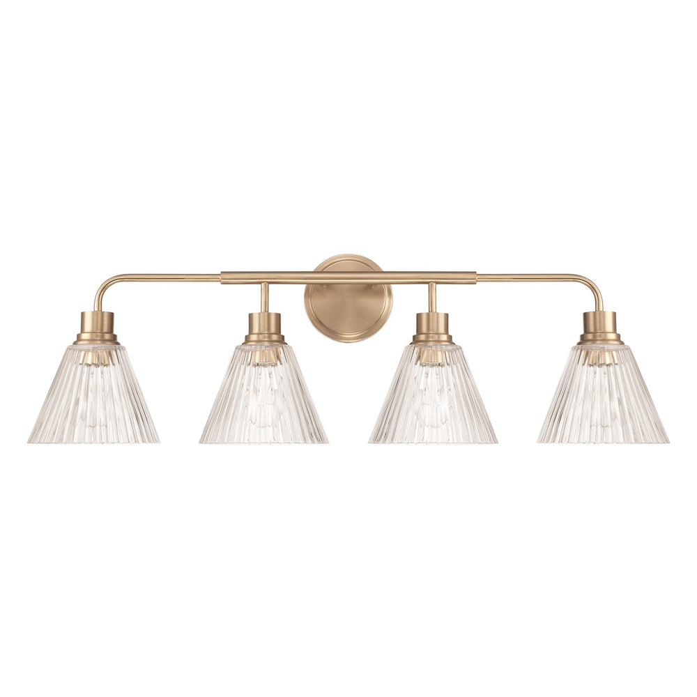 Craftmade Pleated 4 Light Vanity, Premium Bronze/Clear Pleated - 61104-CPZ
