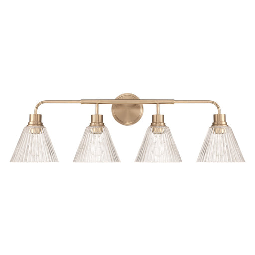 Craftmade Pleated 4 Light Vanity, Premium Bronze/Clear Pleated - 61104-CPZ