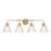 Craftmade Pleated 4 Light Vanity, Premium Bronze/Clear Pleated