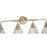 Craftmade Pleated 4 Light Vanity, Premium Bronze/Clear Pleated