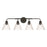 Craftmade Pleated 4 Light Vanity, Flat Black/Clear Pleated - 61104-FB