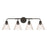 Craftmade Pleated 4 Light Vanity, Flat Black/Clear Pleated