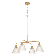 Craftmade Pleated 4 Light Chandelier, Premium Bronze/Clear Pleated - 61124-CPZ