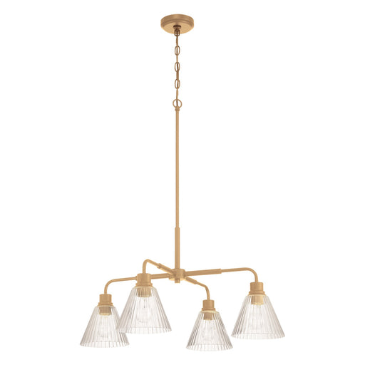 Craftmade Pleated 4 Light Chandelier, Premium Bronze/Clear Pleated - 61124-CPZ