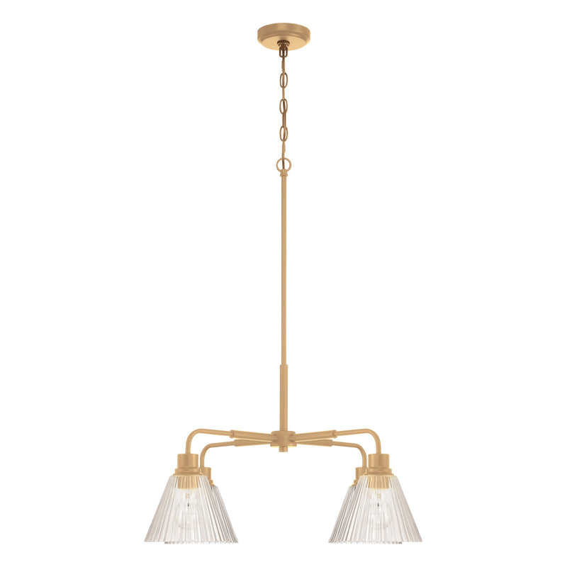 Craftmade Pleated 4 Light Chandelier, Premium Bronze/Clear Pleated