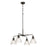 Craftmade Pleated 4 Light Chandelier, Flat Black/Clear Pleated - 61124-FB