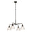 Craftmade Pleated 4 Light Chandelier, Flat Black/Clear Pleated