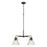 Craftmade Pleated 4 Light Chandelier, Flat Black/Clear Pleated