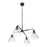 Craftmade Pleated 4 Light Chandelier, Flat Black/Clear Pleated