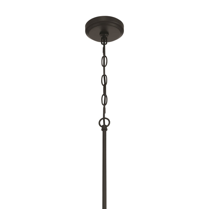 Craftmade Pleated 4 Light Chandelier, Flat Black/Clear Pleated