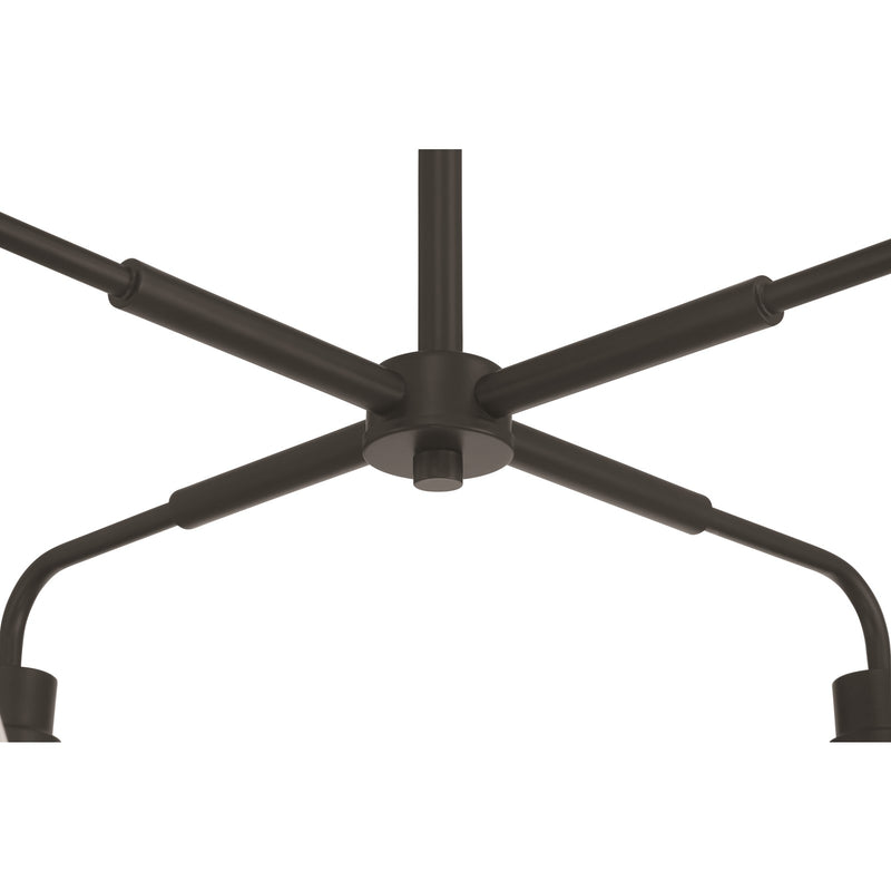 Craftmade Pleated 4 Light Chandelier, Flat Black/Clear Pleated