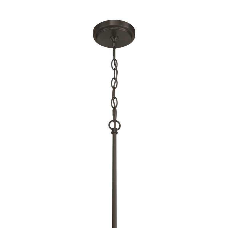 Craftmade Pleated 6 Light Chandelier, Flat Black/Clear Pleated