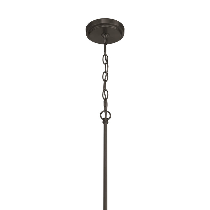 Craftmade Pleated 6 Light Chandelier, Flat Black/Clear Pleated