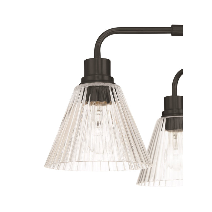 Craftmade Pleated 6 Light Chandelier, Flat Black/Clear Pleated