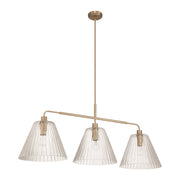Craftmade Pleated 3 Light Island, Premium Bronze/Clear Pleated - 61173-CPZ