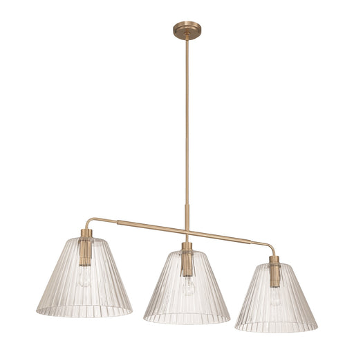 Craftmade Pleated 3 Light Island, Premium Bronze/Clear Pleated - 61173-CPZ