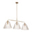 Craftmade Pleated 3 Light Island, Premium Bronze/Clear Pleated