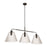Craftmade Pleated 3 Light Island, Flat Black/Clear Pleated - 61173-FB