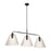 Craftmade Pleated 3 Light Island, Flat Black/Clear Pleated